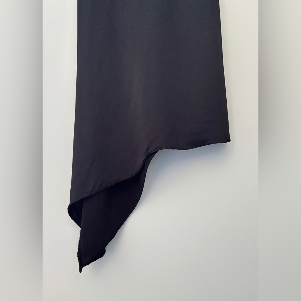 Zara Baby Doll Slip Dress Asymmetrical Strappy Dark Romantic Feminine Black Med - Picture 5 of 12